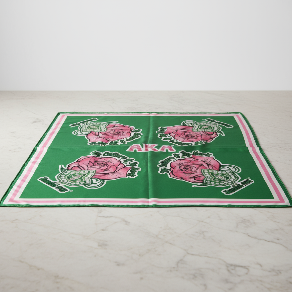 Alpha Kappa Alpha® Oversized Rose & Ivy Scarf | Pink & Green