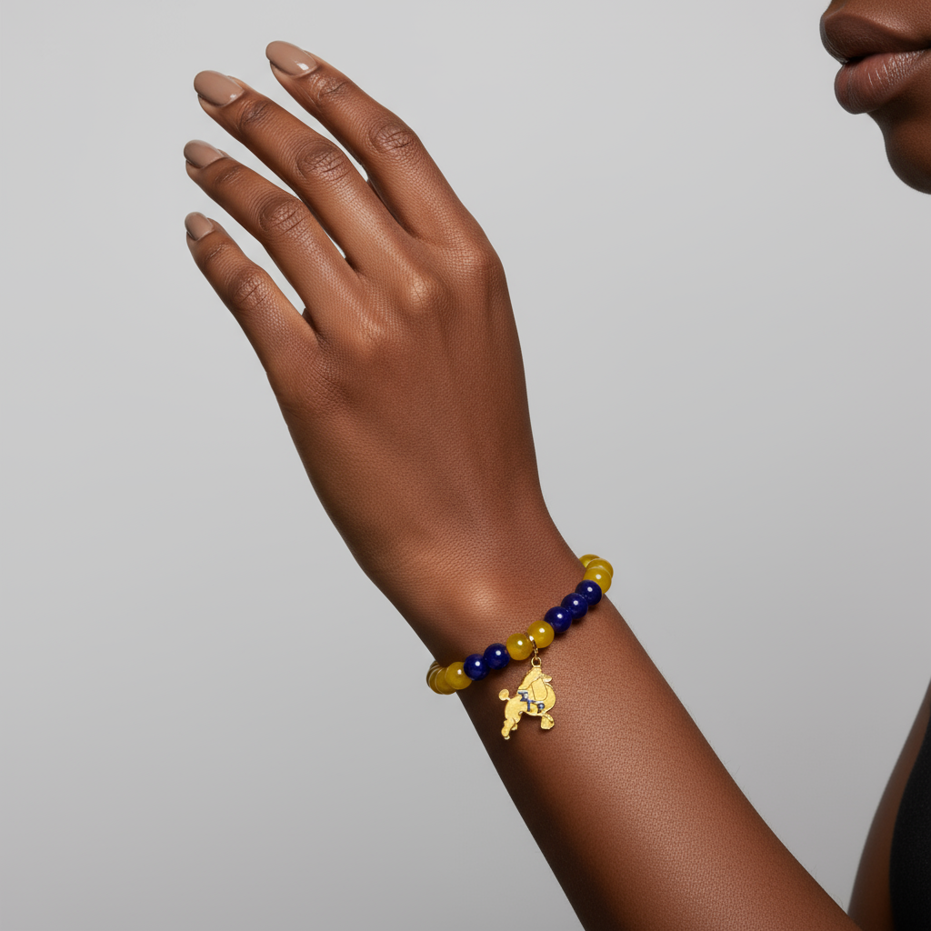 Sigma Gamma Rho® Beaded Bracelet with Poodle Charm