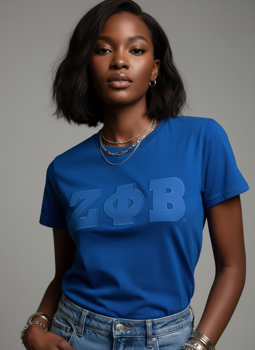 Zeta Phi Beta® Embroidered Monogram T-Shirt
