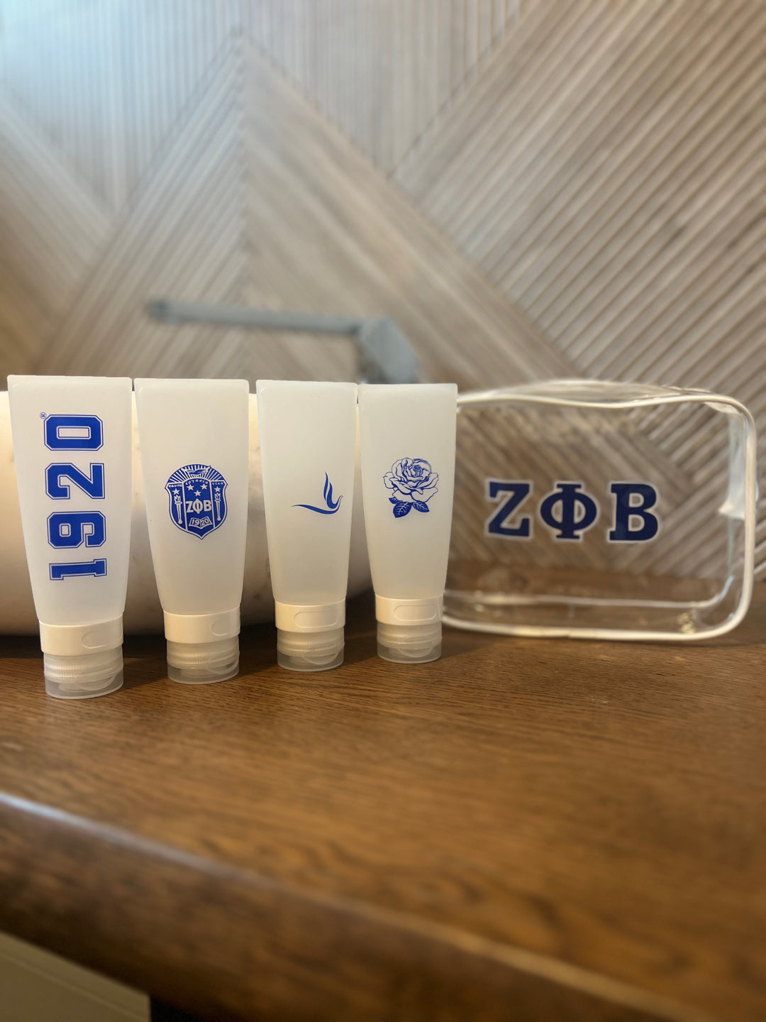 Zeta Phi Beta Cosmetic Bottle & Bag Set