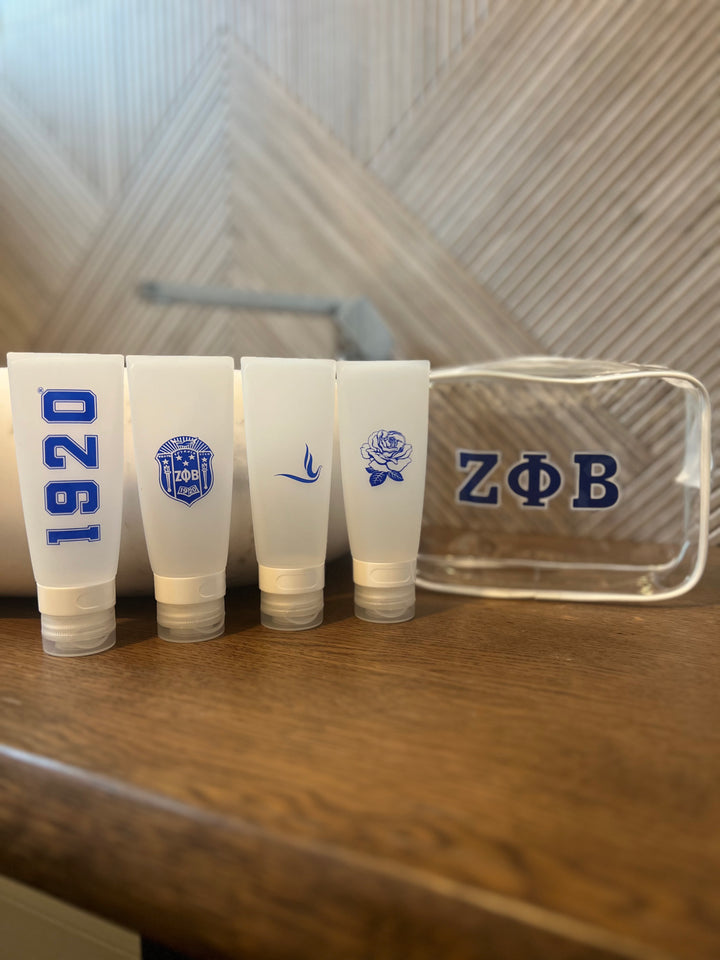 Zeta Phi Beta Cosmetic Bottle & Bag Set
