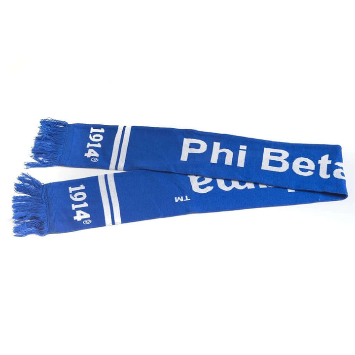 Phi Beta Sigma knit scarf in blue, perfect for sorority and fraternity paraphernalia and Greek gear.
