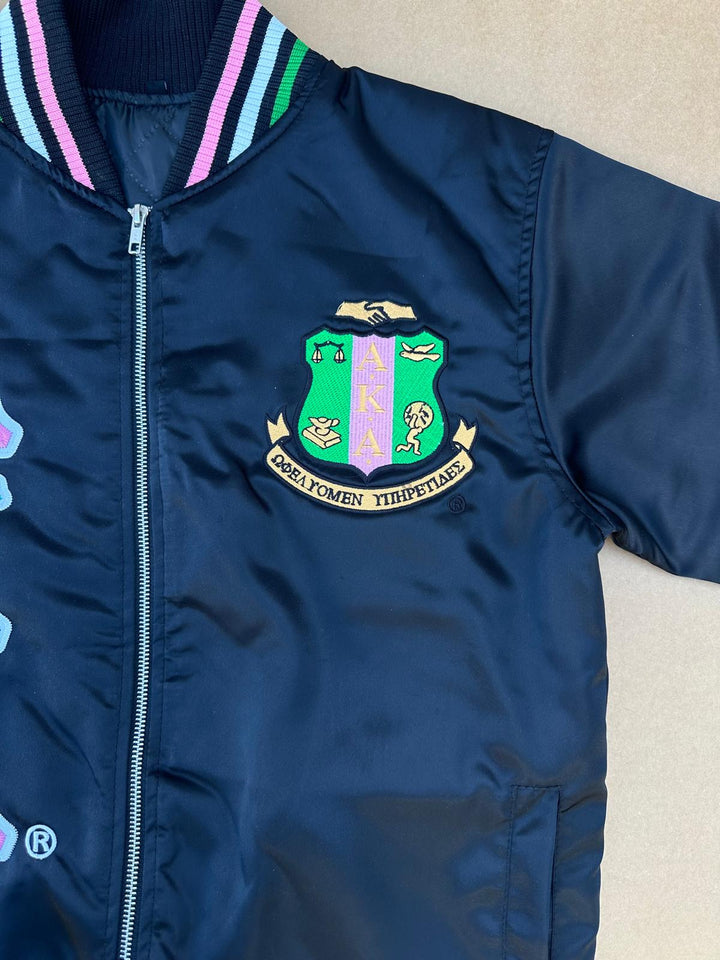 Alpha Kappa Alpha® Satin Baseball Jacket – Fall 2025 Exclusive