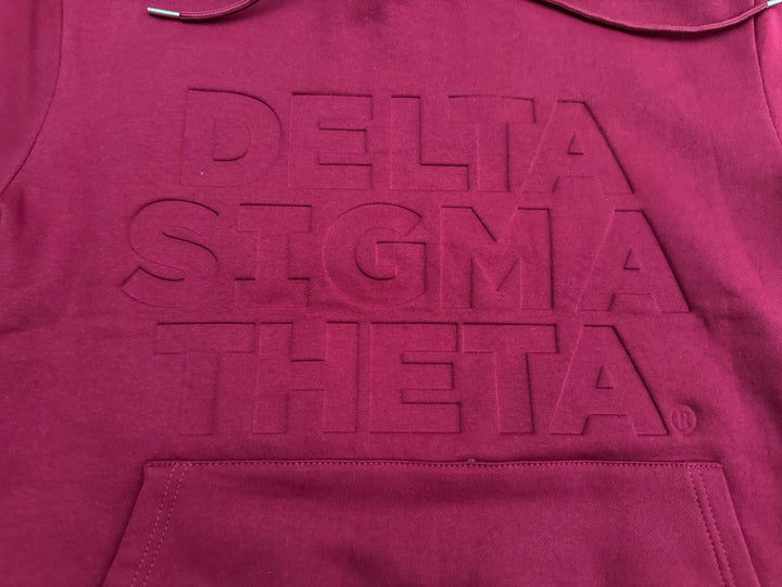 Delta Sigma Theta® Debossed Hoodie – Crimson Monochrome