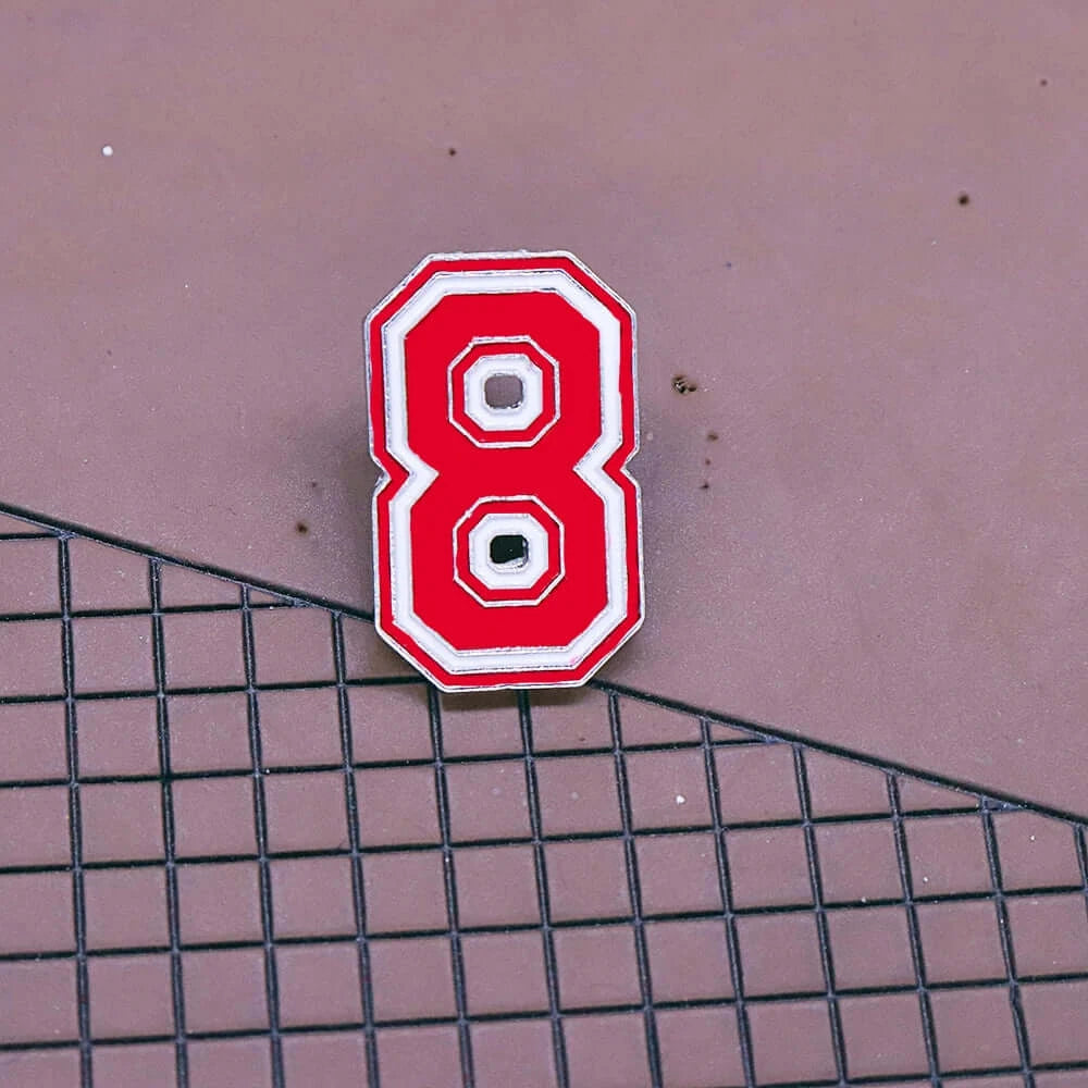 Delta Sigma Theta Number 8 Lapel Pin for sorority and fraternity paraphernalia, stylish Greek gear accessory.