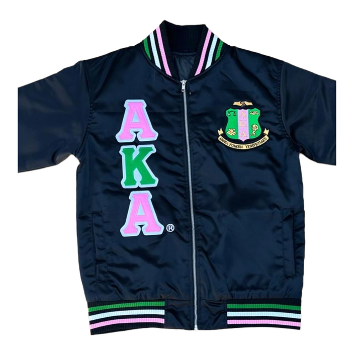 Alpha Kappa Alpha® Satin Baseball Jacket – Fall 2025 Exclusive