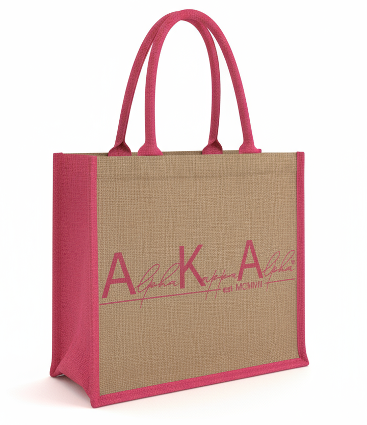 Alpha Kappa Alpha® Scripted Jute Tote