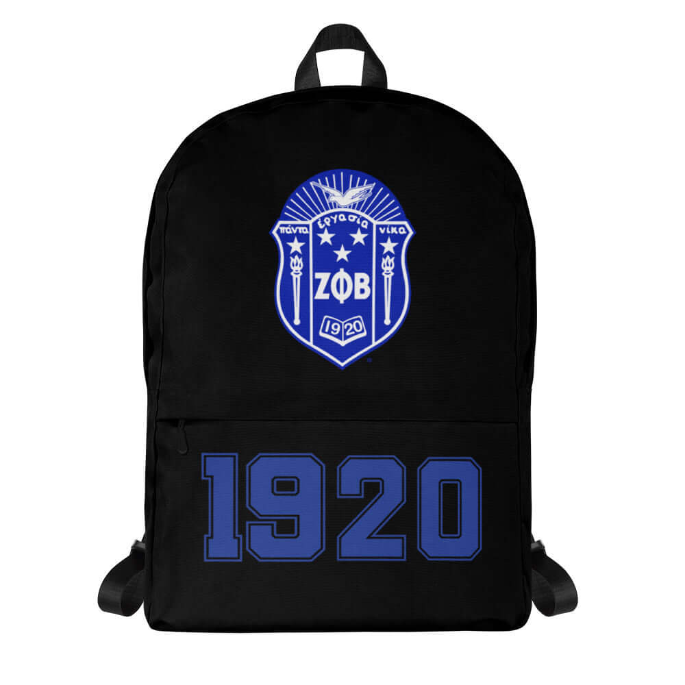 Zeta Backpack featuring Greek letters and 1920 design, perfect for sorority and fraternity paraphernalia.