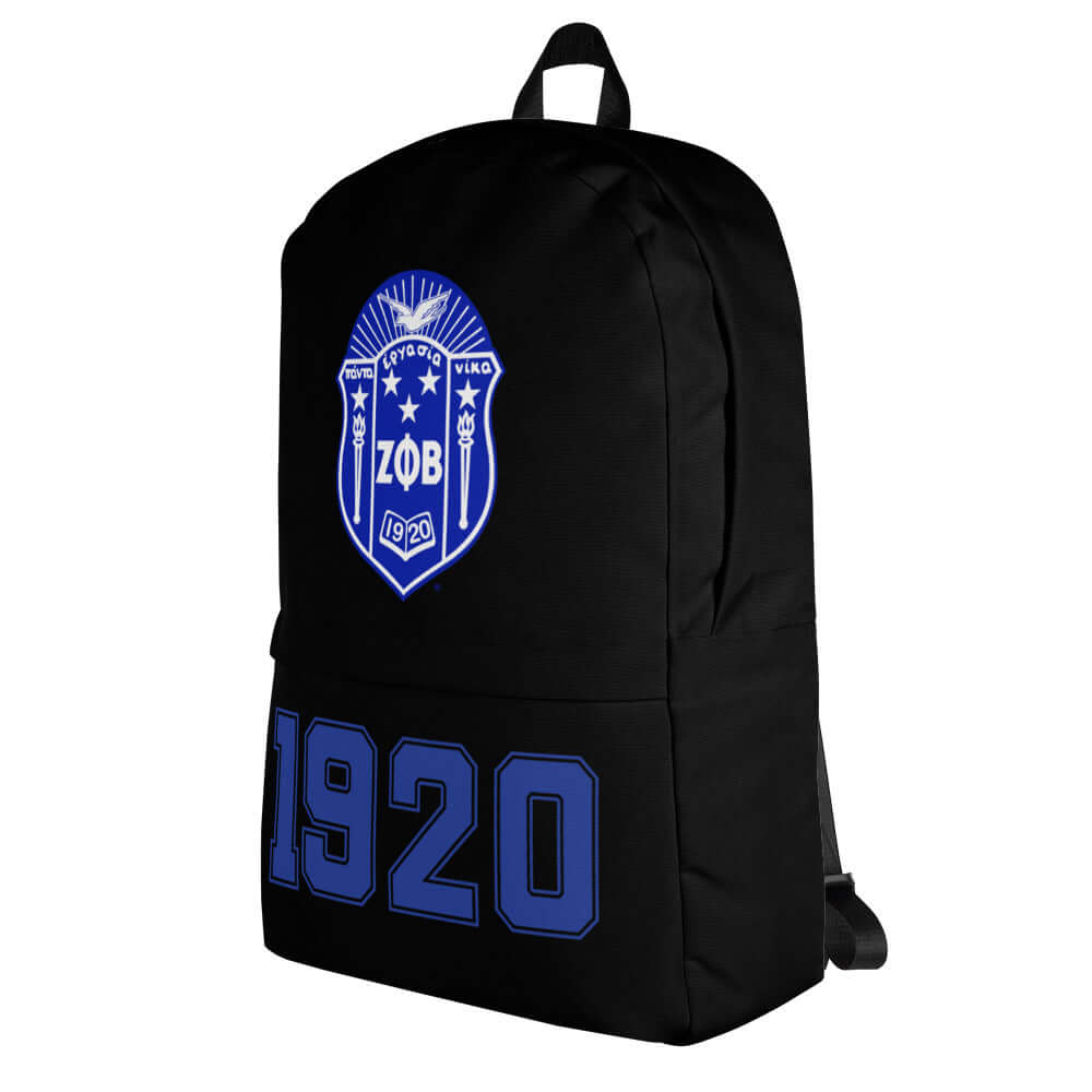 Zeta Backpack featuring Greek gear design with logo and 1920 for sorority and fraternity paraphernalia.