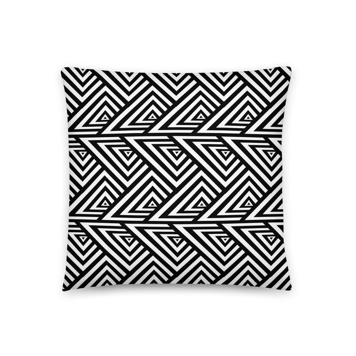 Stylish black and white Delta Ankara Pillow, perfect for sorority and fraternity paraphernalia and Greek gear decor.