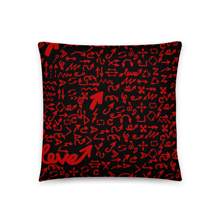 Delta Sigma Theta graffiti design pillow featuring vibrant love-themed patterns on a black background.