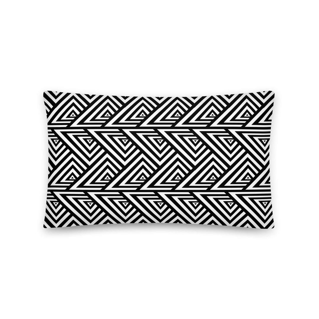 Delta Ankara Pillow featuring a geometric black and white design, perfect for sorority and fraternity Greek gear.