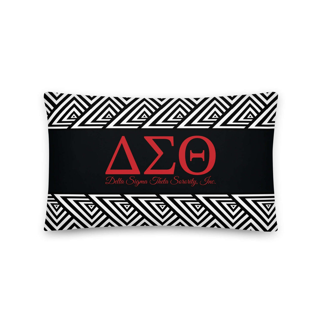 Delta Ankara Pillow featuring Delta Sigma Theta sorority design, perfect Greek gear for sorority and fraternity paraphernalia.
