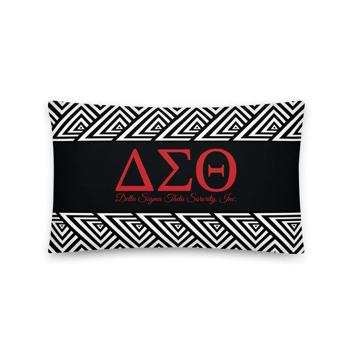 Delta Ankara Pillow featuring Delta Sigma Theta sorority design, perfect Greek gear for sorority and fraternity paraphernalia.