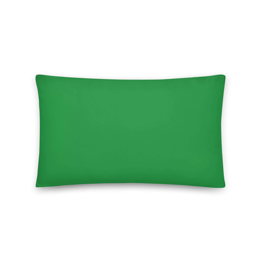 Apple green accent pillow, perfect sorority paraphernalia for Greek gear decor, soft and machine-washable.