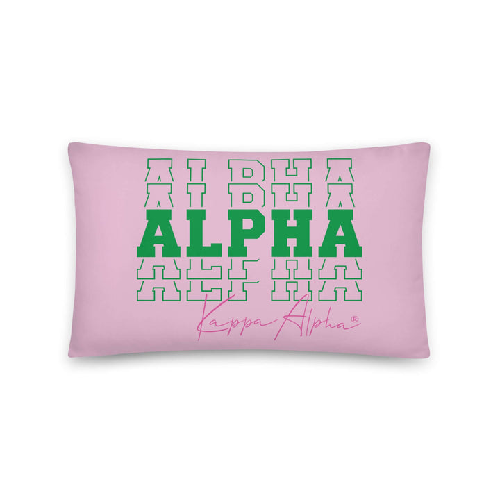 Emerald Echo throw pillow featuring Alpha Kappa Alpha design, perfect sorority paraphernalia for Greek gear.