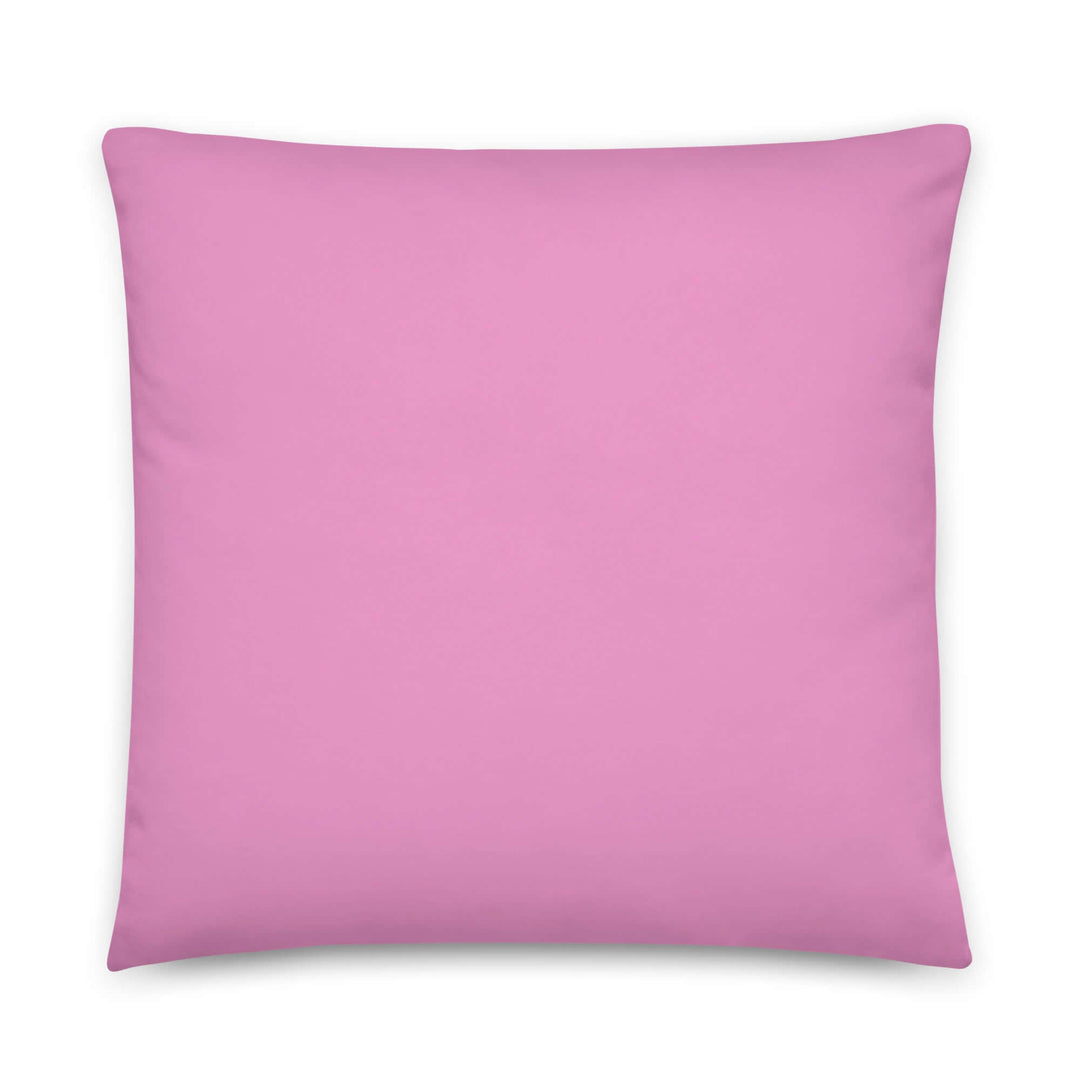Bright pink decorative pillow, 90s style, perfect for sorority and fraternity home décor. Retro cotton design with hidden zipper.