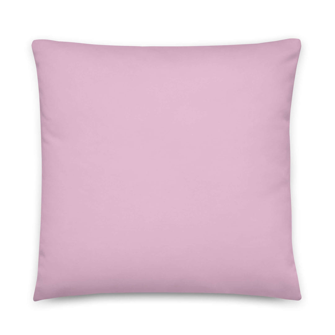 Soft pink throw pillow, perfect for adding a pop of color and style to any room or sorority space.