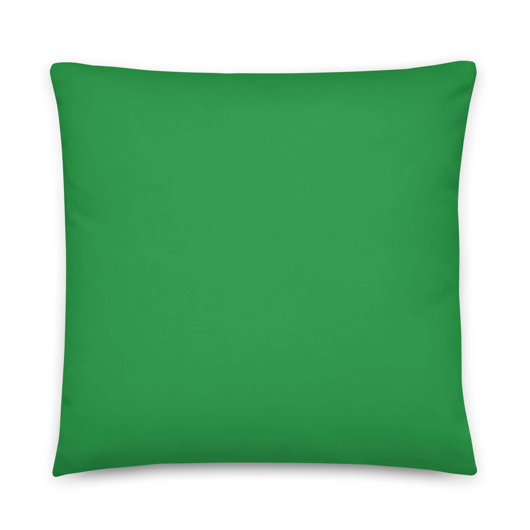 Apple green accent pillow, perfect for sorority decor, made from soft, machine-washable polyester for comfort and style.