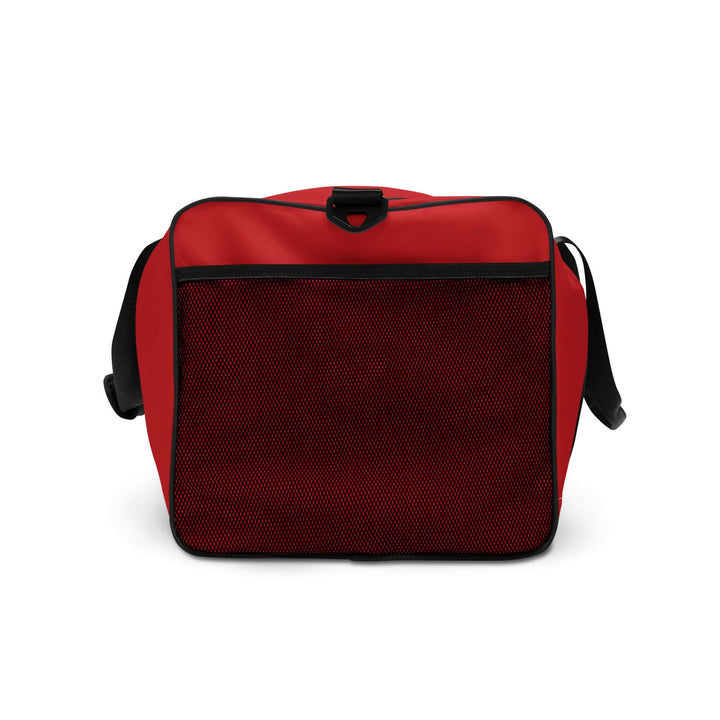 Kappa Alpha Psi duffle bag in red with mesh pocket, perfect for sorority and fraternity events or gym use.