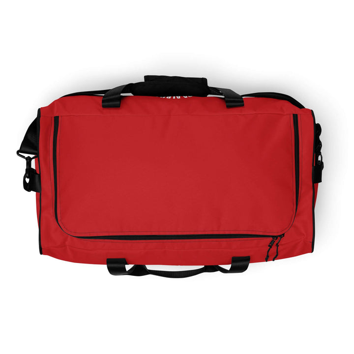 Kappa Alpha Psi "The Cream Standard" duffle bag in vibrant red, perfect for sorority and fraternity events and workouts.