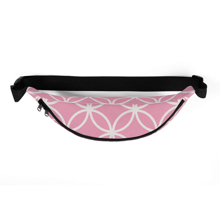AKA Crest Fanny Pack in pink, stylish waist bag perfect for sorority and fraternity events, festivals, and hands-free adventures.