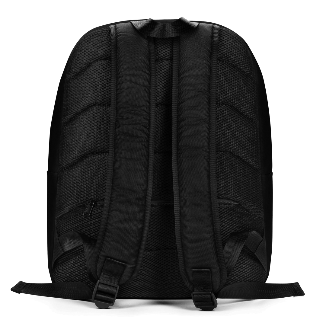 Delta Script Minimalist Backpack featuring padded straps and breathable mesh for comfort, ideal for Greek gear and everyday use.