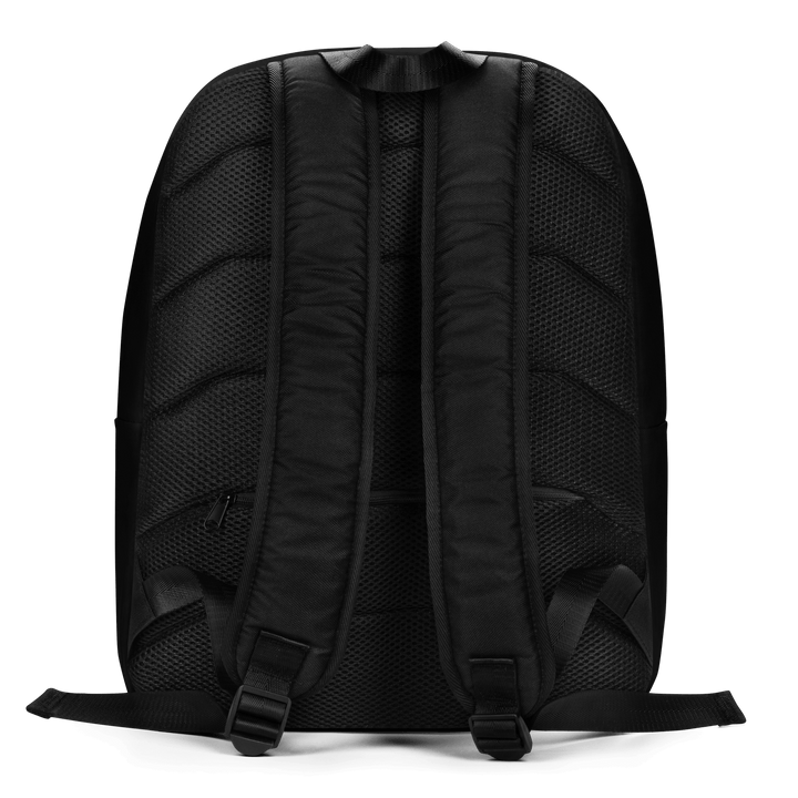Delta Script Minimalist Backpack featuring padded straps and breathable mesh for comfort, ideal for Greek gear and everyday use.