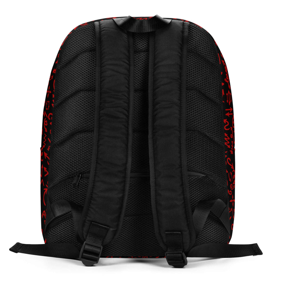 Delta Sigma Theta minimalist backpack back view with padded straps and graffiti design for stylish sorority gear.