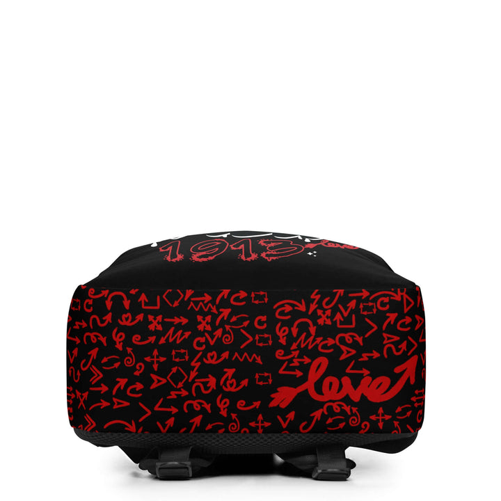 Delta Sigma Theta minimalist backpack with graffiti design highlighting sorority pride and stylish functionality.