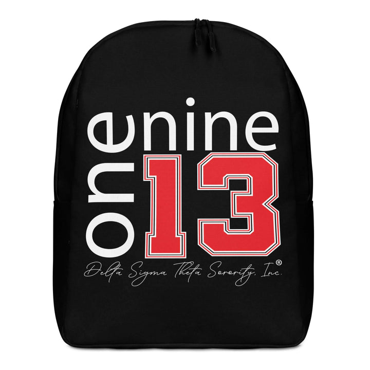 Delta Sigma Theta Sorority minimalist backpack featuring "one nine 13" design, perfect for Greek gear and paraphernalia.