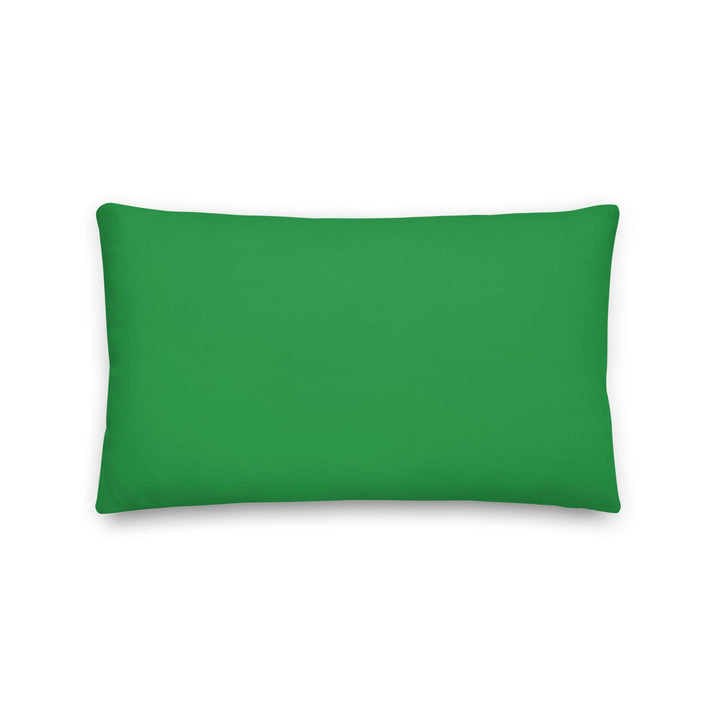 Green pillow featuring a smooth fabric surface, ideal for sorority and fraternity paraphernalia and Greek gear decoration.