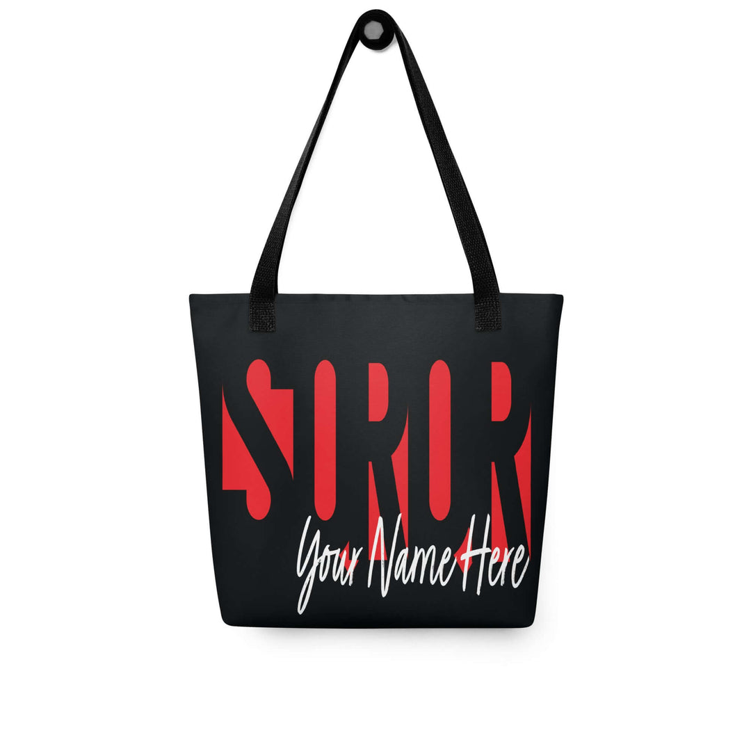Personalized Delta Sigma Theta tote bag with custom name, perfect sorority gear for stylish carrying.