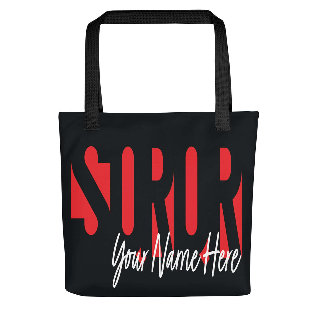 Delta Custom Soror Tote Bag with personalized name, perfect for sorority and fraternity paraphernalia, stylish Greek gear.