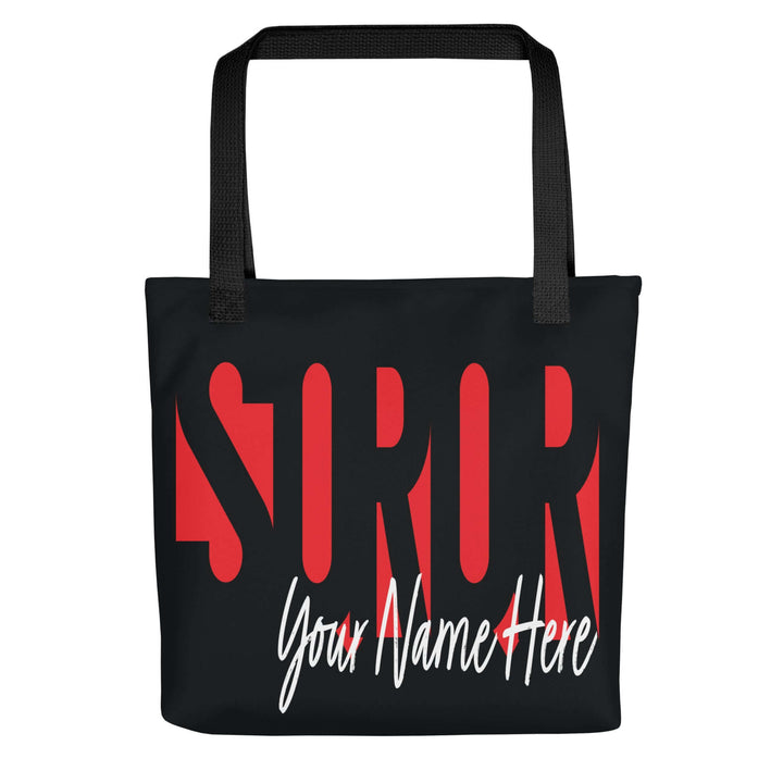 Delta Custom Soror Tote Bag with personalized name, perfect for sorority and fraternity paraphernalia, stylish Greek gear.