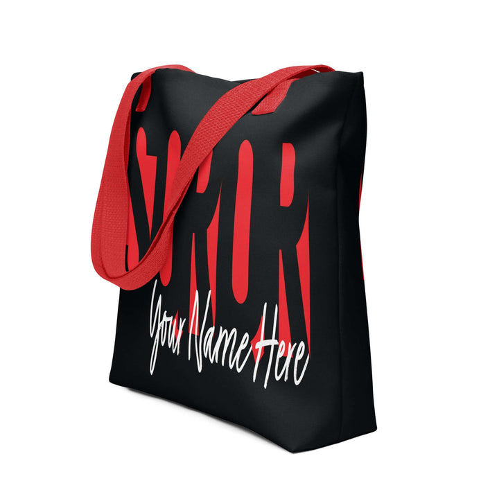 Personalized Delta Sigma Theta tote bag, stylish sorority paraphernalia, perfect for Greek gear enthusiasts.