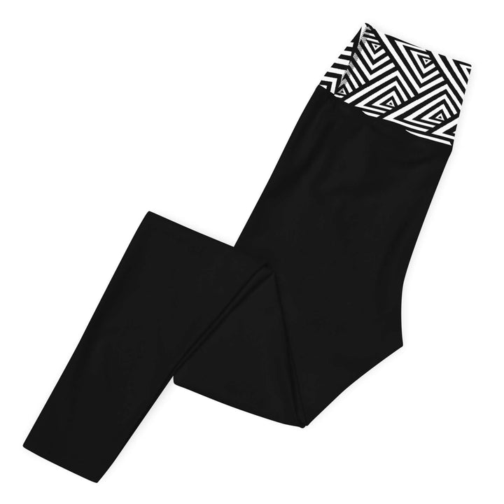 Delta Fit Yoga Leggings with stylish geometric waistband, perfect for sorority and fraternity workouts and Greek gear.