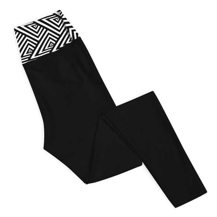 Delta Fit Yoga Leggings with stylish geometric waistband, ideal Greek gear for sorority and fraternity members.