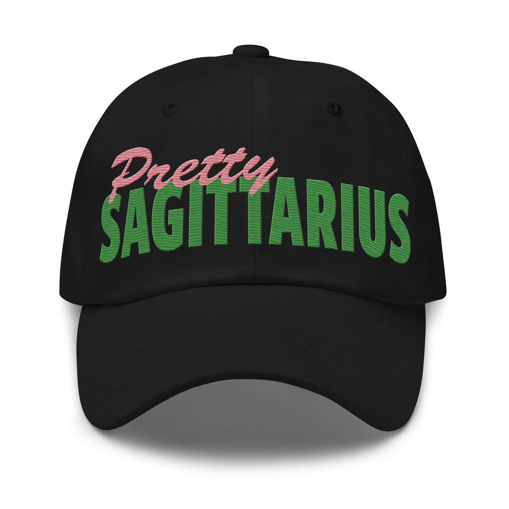 Pretty Sagittarius Hat in black, stylish design for sorority and fraternity paraphernalia, perfect Greek gear accessory.
