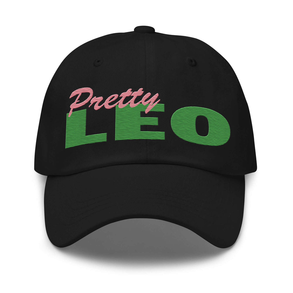 Pretty Leo Hat featuring bold embroidered text, perfect for sorority and fraternity Greek gear enthusiasts.