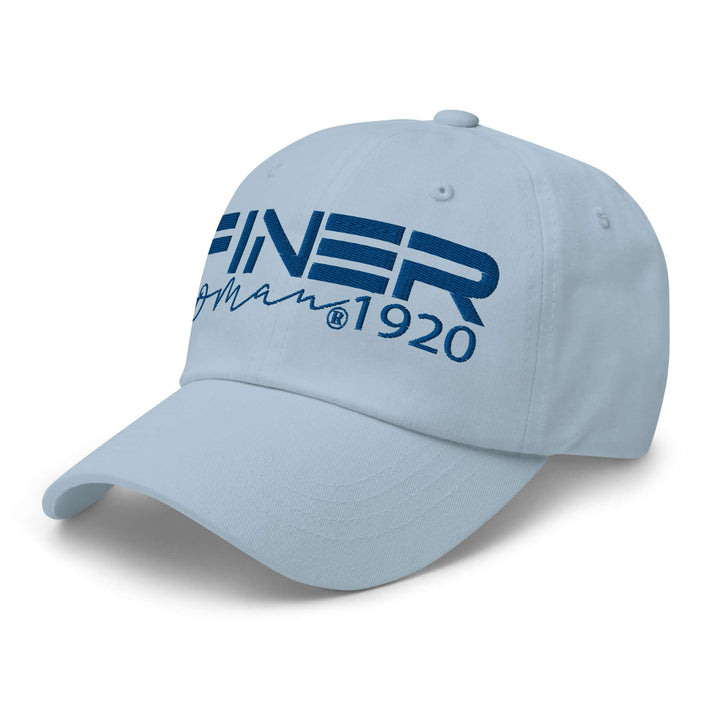 Zeta Phi Beta Finer hat in light blue, featuring embroidered design, adjustable strap, and perfect for sorority and fraternity paraphernalia.
