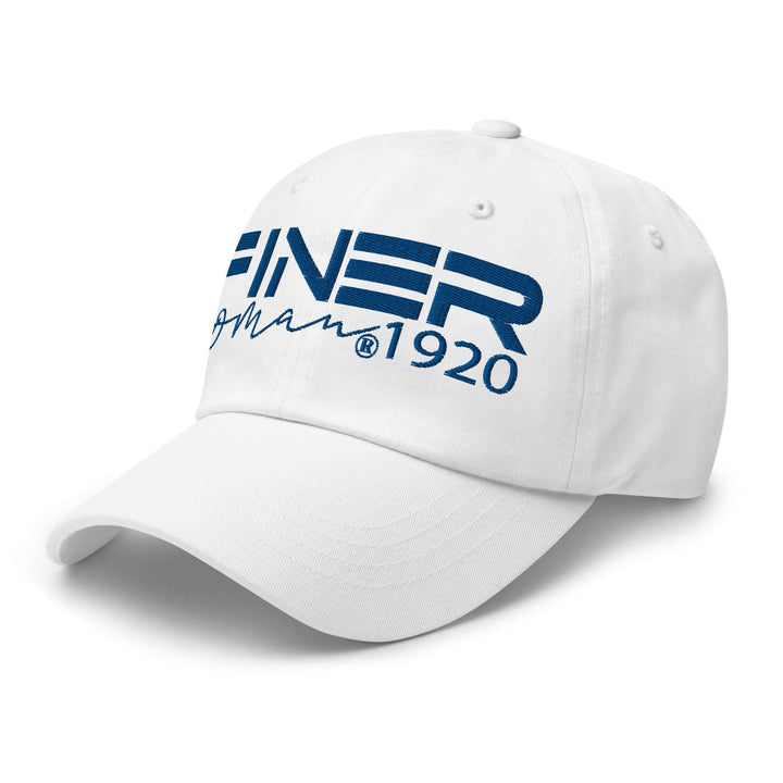 White Zeta Phi Beta Finer hat featuring embroidered logo, perfect Greek gear for sorority enthusiasts.