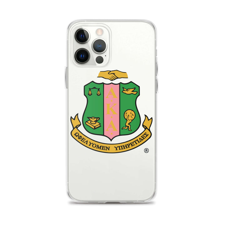 Clear case for iPhone® featuring AKA sorority logo, perfect Greek gear for fraternity and sorority paraphernalia.