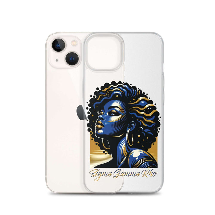 SGRho Beauty Clear Case showcasing a stylish design for iPhone®, perfect for sorority and fraternity paraphernalia.