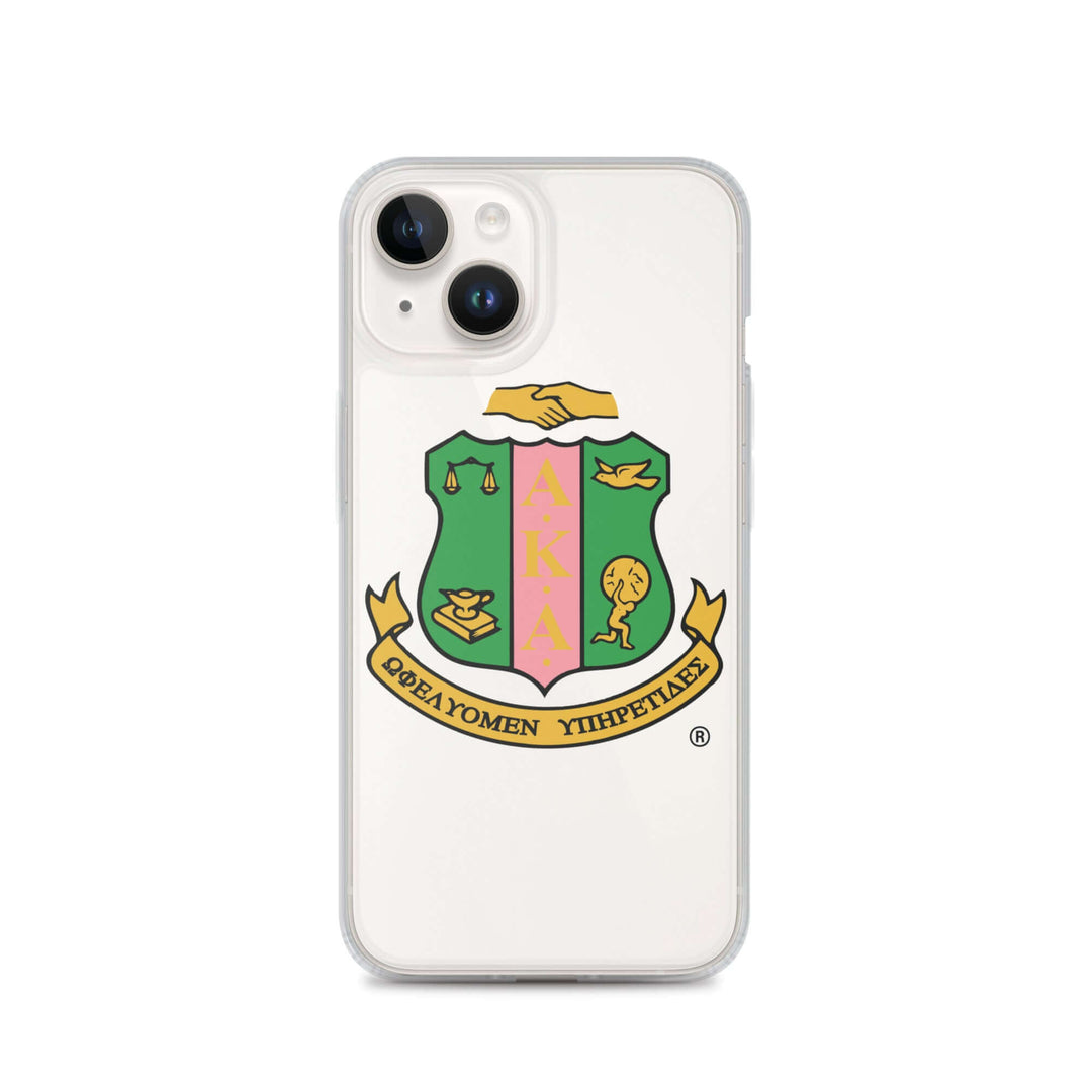 AKA Clear Case for iPhone® featuring sorority crest, ideal Greek gear to showcase your pride in style and protection.