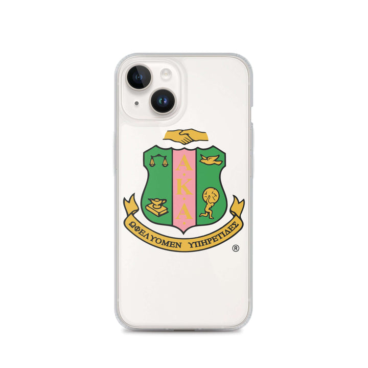 AKA Clear Case for iPhone® featuring sorority crest, ideal Greek gear to showcase your pride in style and protection.