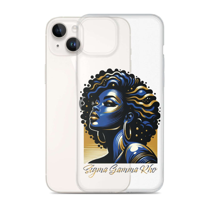 SGRho Beauty Clear Case for iPhone® featuring artistic design, perfect Greek gear for sorority fans.