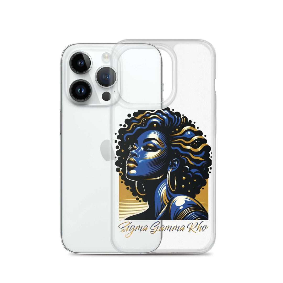 SGRho Beauty Clear Case for iPhone® featuring a stylish design, perfect Greek gear for sorority pride and protection.