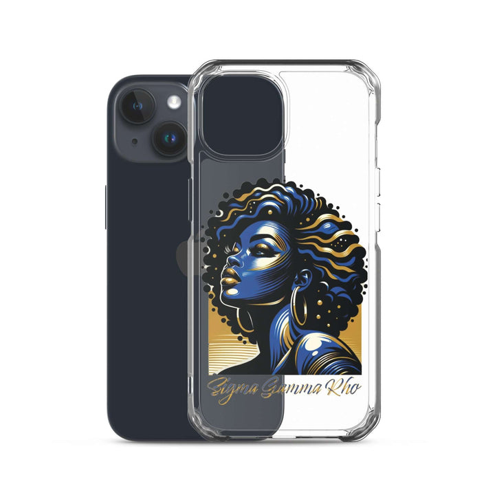 SGRho Beauty Clear Case for iPhone® showcasing a stylish design, perfect for sorority and fraternity paraphernalia.