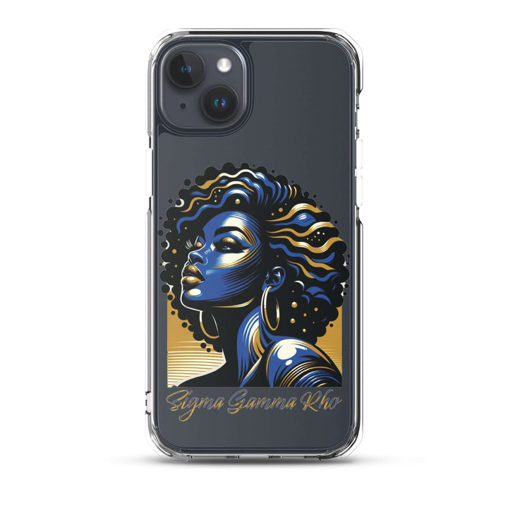 SGRho Beauty Clear Case for iPhone® featuring vibrant artwork celebrating sorority and Greek gear culture.